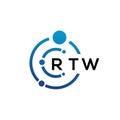 RTW letter technology logo design on white background. RTW creative initials letter IT logo concept. RTW letter design