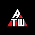 RTW triangle letter logo design with triangle shape. RTW triangle logo design monogram. RTW triangle vector logo template with red