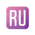 RU Letter Logo Design With Simple style