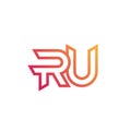 RU letters logo, monogram design, vector