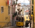 Rua da Bica (Bica Street) and its famous funicular, Lisbon, Portugal Royalty Free Stock Photo