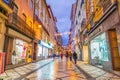 Rua Ferreira Borges, a main shopping street in old town Coimbra Royalty Free Stock Photo