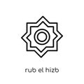 Rub el Hizb icon. Trendy modern flat linear vector Rub el Hizb i