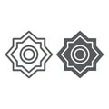 Rub el hizb line and glyph icon, arabian and symbol, arabic star sign, vector graphics, a linear pattern on a white