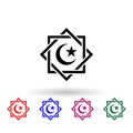 Rub el hizb multi color icon. Simple thin line, outline of ramadan icons for ui and ux, website or mobile application