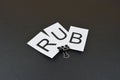 RUB sign with clips