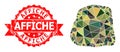 Rubber Affiche Seal and Stone Triangle Mocaic Military Camouflage Icon