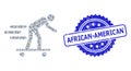 Rubber African-American Seal Stamp and Recursive Scate Roller Man Icon Collage