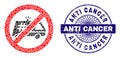 Rubber Anti Cancer Stamp Seal and Geometric Stop Jail Police Car Mosaic