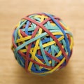 Rubber band ball. Royalty Free Stock Photo