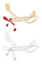 Rubber band powered plane Royalty Free Stock Photo