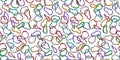 Rubber band wristband bracelet colorful doodle Seamless Pattern isolated wallpaper background white