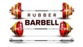 Rubber Barbell Lifting Collapsible Set Vector