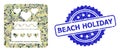 Rubber Beach Holiday Stamp and Military Camouflage Composition of Marriage Cake Royalty Free Stock Photo