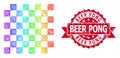 Rubber Beer Pong Stamp Seal and Bright Network Chess Board