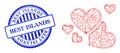 Rubber Best Islands Stamp and Network Love Hearts Web Mesh