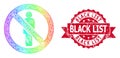 Rubber Black List Stamp Seal and Rainbow Net Forbidden Man