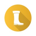 Rubber boot flat design long shadow glyph icon