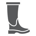 Rubber boot glyph icon, footwear and protection, galoshes sign, vector graphics, a solid pattern on a white background.