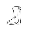 Rubber boot line icon. Wellington rain boots
