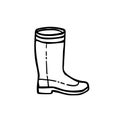 Rubber boot line icon. Wellington rain boots