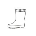 Rubber boot line icon. Wellington rain boots