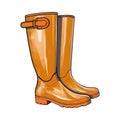 A rubber boot, protective workwear