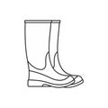 Rubber boots icon, outline style