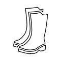 Rubber boots icon. A type of shoe designed to protect the feet from water, moisture and other environmental factors.