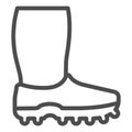 Rubber boots line icon. Footwear vector illustration isolated on white. Watertights outline style design, designed for