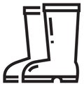 Rubber boots line icon. Water protection equipment