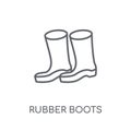 Rubber Boots linear icon. Modern outline Rubber Boots logo conce