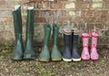 Rubber Boots In Row Royalty Free Stock Photo