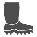 Rubber boots solid icon. Footwear vector illustration isolated on white. Watertights glyph style design, designed for