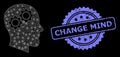 Rubber Change Mind Stamp and Bright Web Network Head Gears with Lightspots