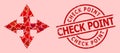 Rubber Check Point Stamp Seal and Red Heart Expand Arrows Collage