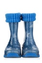 Rubber children`s boots isolated on a white background