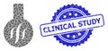 Rubber Clinical Study Watermark and Recursion Chemical Aroma Icon Collage