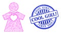 Rubber Cool Girl! Badge and Net Girlfriend Mesh