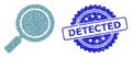 Rubber Detected Seal Stamp and Recursive Search Loupe Icon Composition