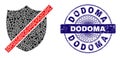 Rubber Dodoma Seal and Geometric Wrong Shield Mosaic