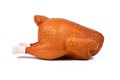 Rubber dog toy in shape of grilled chicken on white background Royalty Free Stock Photo