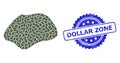 Rubber Dollar Zone Stamp and Fractal Spot Simple Icon Mosaic Royalty Free Stock Photo