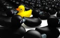 Rubber Duck Against The Flow Royalty Free Stock Photo