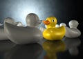 Rubber Duck Against The Flow Royalty Free Stock Photo