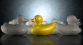 Rubber Duck Against The Flow Royalty Free Stock Photo