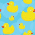 Rubber duck blue pattern Royalty Free Stock Photo