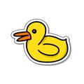 Rubber duck doodle icon, vector illustration Royalty Free Stock Photo