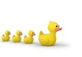 Rubber duck family with clipping path Royalty Free Stock Photo