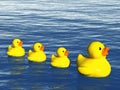 Rubber Duck Family on the Ocean